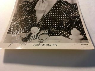 Dolores Del Rio Rare Early Vintage Autographed Postcard Flying Down to Rio 5