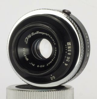 EXC Dallmeyer Triple Anastigmat 25mm f/2.  9 c - mount Movie Lens M4/3 BMPCC 2