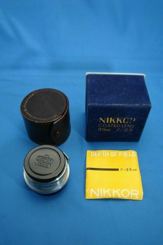Nippon Kogaku W - Nikor C.  3.  5cm.  F2.  5.  In Case And Box