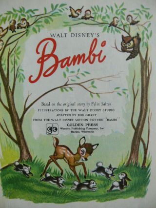 3 Vintage Little Golden Books DISNEY ' S BAMBI,  THUMPER,  BAMBI FRIENDS OF FOREST 3