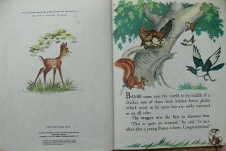 3 Vintage Little Golden Books DISNEY ' S BAMBI,  THUMPER,  BAMBI FRIENDS OF FOREST 4