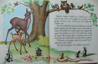 3 Vintage Little Golden Books DISNEY ' S BAMBI,  THUMPER,  BAMBI FRIENDS OF FOREST 5