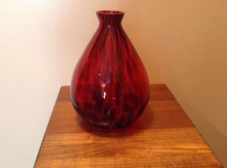 Stunning Vintage Ruby Art Glass Large Quality Vase