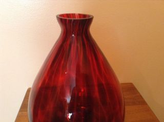 Stunning Vintage ruby art glass large quality vase 2