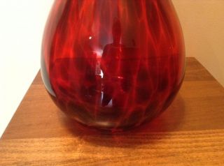 Stunning Vintage ruby art glass large quality vase 3
