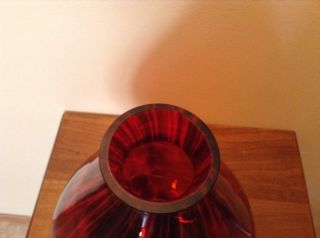 Stunning Vintage ruby art glass large quality vase 5