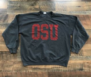 Osu Ohio State University Buckeyes Vintage Crewneck Sweatshirt Sz L Pullover 90s