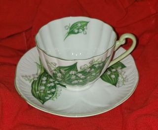 Vintage Shelley Fine Bone China Teacup and Saucer - Lily of the Valley 2