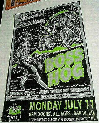 Boss Hog Blood Star July Tour Of Terror 2016 Org Vintage Concert Show Poster