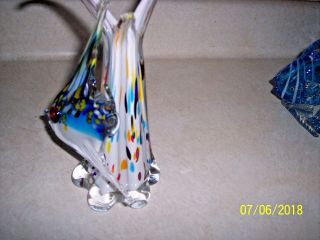 Vintage Murano Art Glass Vase With Fish 4