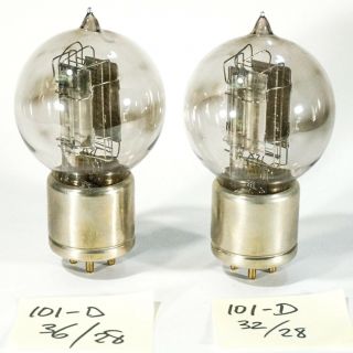 MATCHED PAIR - WESTERN ELECTRIC 4101 - D / 101 - D METAL BASE British audio TUBES 2