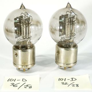 MATCHED PAIR - WESTERN ELECTRIC 4101 - D / 101 - D METAL BASE British audio TUBES 3