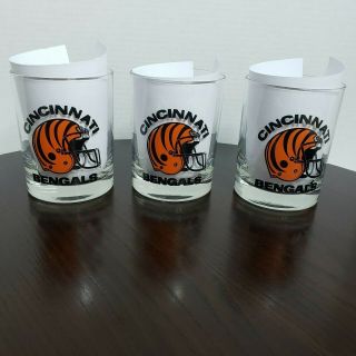 Vintage Cincinnati Bengals Superbowl XXIII 23 Bar Drinking Glasses - Set of 3 2