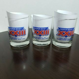 Vintage Cincinnati Bengals Superbowl XXIII 23 Bar Drinking Glasses - Set of 3 3