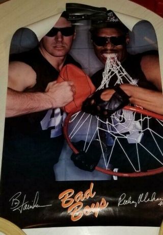 Vintage Detroit Pistons Bad Boys Bill Limber & Rick Mahorn Poster