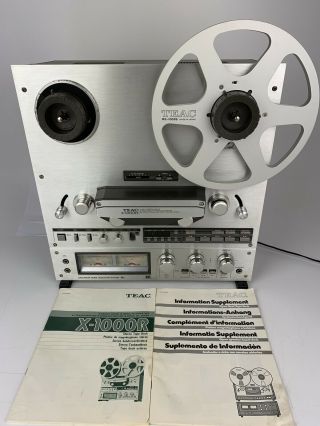 Teac X - 1000R Auto Reverse Reel to Reel Deck - RE - 1003S Take Up Reel Pro Serviced 5