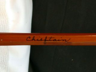 Vintage Heddon Chieftain Bamboo Bait Casting Rod 400 - 5 1/2 ' - L 3
