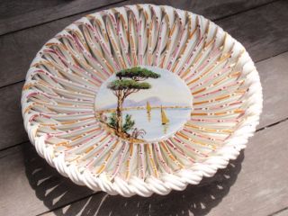 Vintage Hand Made/ Crafted Porcelain Dish Bowl Italy Pottery