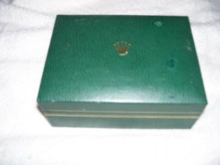 Vintage Rolex Empty Green Watch Box Case Suede Interior