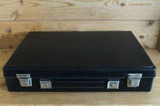 Vintage Black Audio Cassette Tape Storage Box / Carry Case For 32 Single Tapes