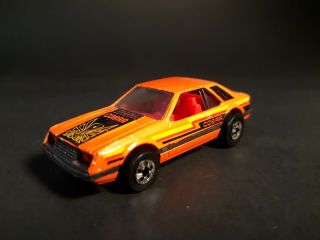 1979 Hot wheels Turbo Mustang Cobra Orange Made In Hong Kong 1/64 VINTAGE 4