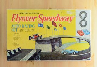 Vintage Marx Flyover Speedway Slot Car Set.