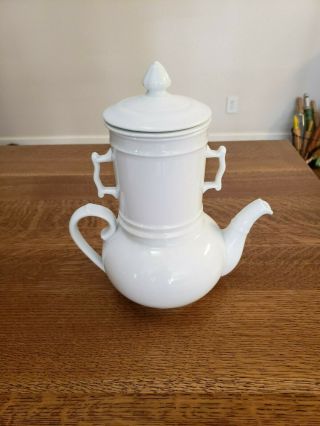 Vintage French White Pillivuyt 4 - Piece Tea Pot