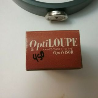 OptiVisor vintage Model DA - 3 optical glass binocular magnifier with OptiLoupe 7