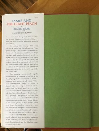 James And The Giant Peach Roald Dahl 1961 1st Ed.  HCDJ 4