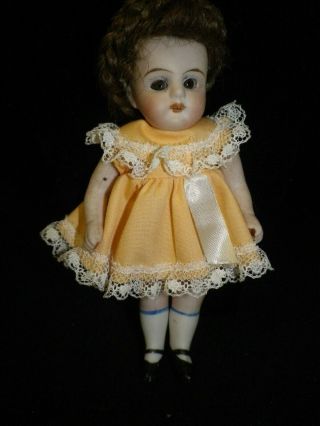 4 1/2  Antique German All Bisque Kesner Jointed Candy Store Doll