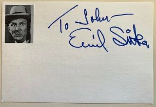 Emil Sitka Vintage Autograph - The Three Stooges