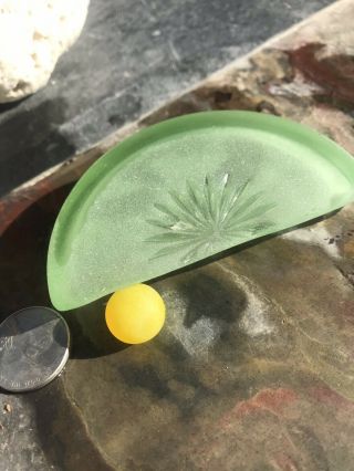 Uv Glow,  Yellow Green Beach Sea Glass Vintage Marble Surf Tumbled Great