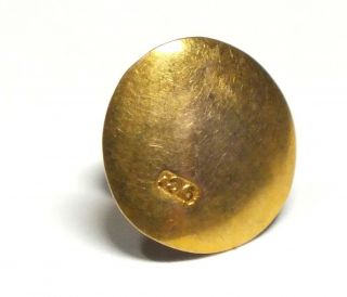 Vintage.  375 9ct Yellow Gold Round Cufflink,  Diameter - 10mm,  0.  61g Scrap - T04