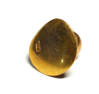 Vintage.  375 9ct YELLOW GOLD Round Cufflink,  Diameter - 10mm,  0.  61g SCRAP - T04 2