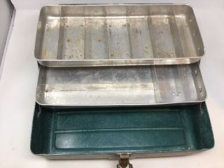 VINTAGE UNION STEEL CHEST CORP.  TOOL / TACKLE BOX - GREEN 7