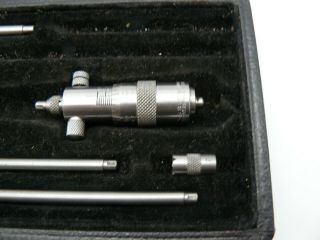 Vintage Starrett Inside Micrometer Set No.  124 with Case Machinist Mic 3