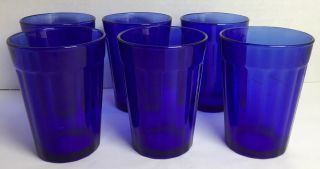 (6) Vintage Cobalt Blue 6oz.  Juice Glasses Made In France