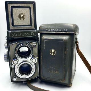 [ecx5] Yashica - D Tlr Camera With 80mm F/3.  5 Lens W/t Gray Case In Japan