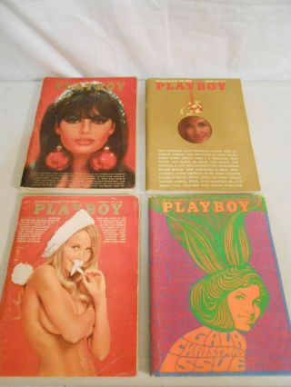 Set 4 Vintage Playboy 1965 1966 1967 1970 December Christmas Editions Centerfold