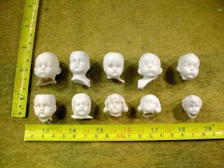10 X Excavated Vintage Victorian Bisque Doll Head Hertwig & Co Age 1860 A.  13244