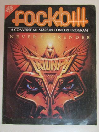 Triumph Never Surrender Rockbill Vintage 1982 Concert Program Fold Out Poster