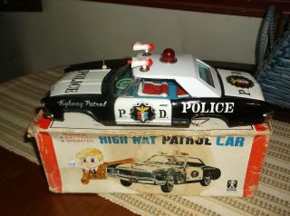 Vintage Bandai Tin Highway Patrol Car W/box Battery Operated 1960 