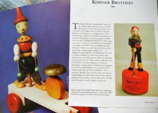 11p History Article Pics - Vtg Mid - Century Kohner Bros.  Wood Push Up Toys