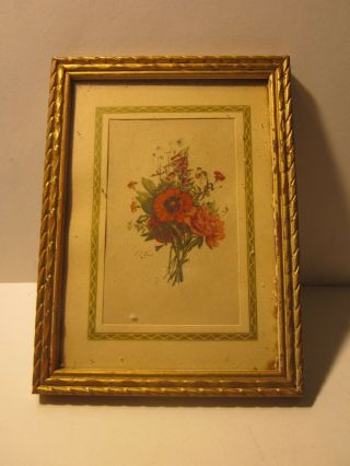 Vintage A Lambert Prods.  Framed Floral Print By T.  L.  Privost