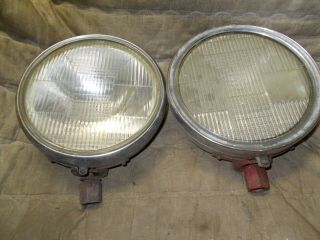 Pair Vintage Headlights1930 / 31? Nash The Thin Ones