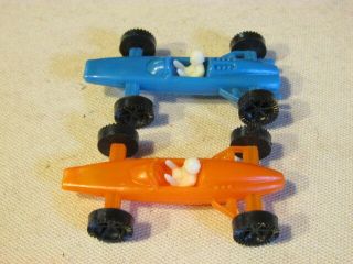 2 Vintage Indy Formula One Car Wheels Turn 2 1/2 " Cake Topper Decorations Sy7
