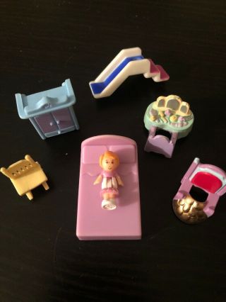 Vintage Polly Pocket 1989 Lucy Locket Polly Figure Doll And Furniture Rare