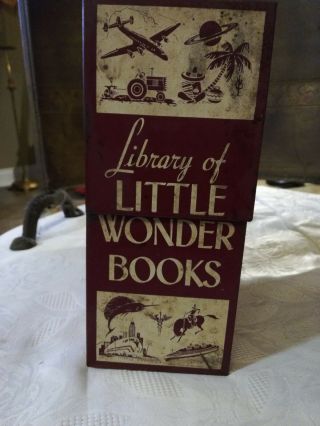 Vintage Library Of Little Wonder Books With Metal Case With 30 Books 1946