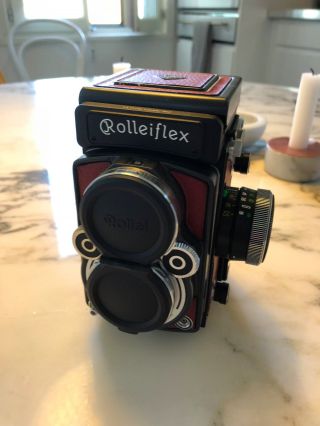 Rollei/rolleiflex Tlr Platinum 2.  8 Fx Prototyp Camera In Red 2.  8f