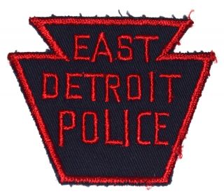 East Detroit Michigan Mi Police Sheriff Patch Keystone Shape Vintage Old 3”